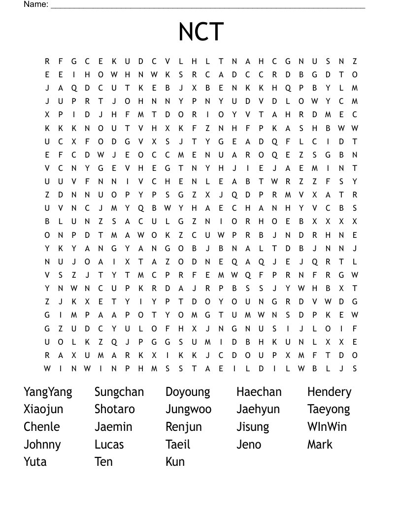 NCT Word Search