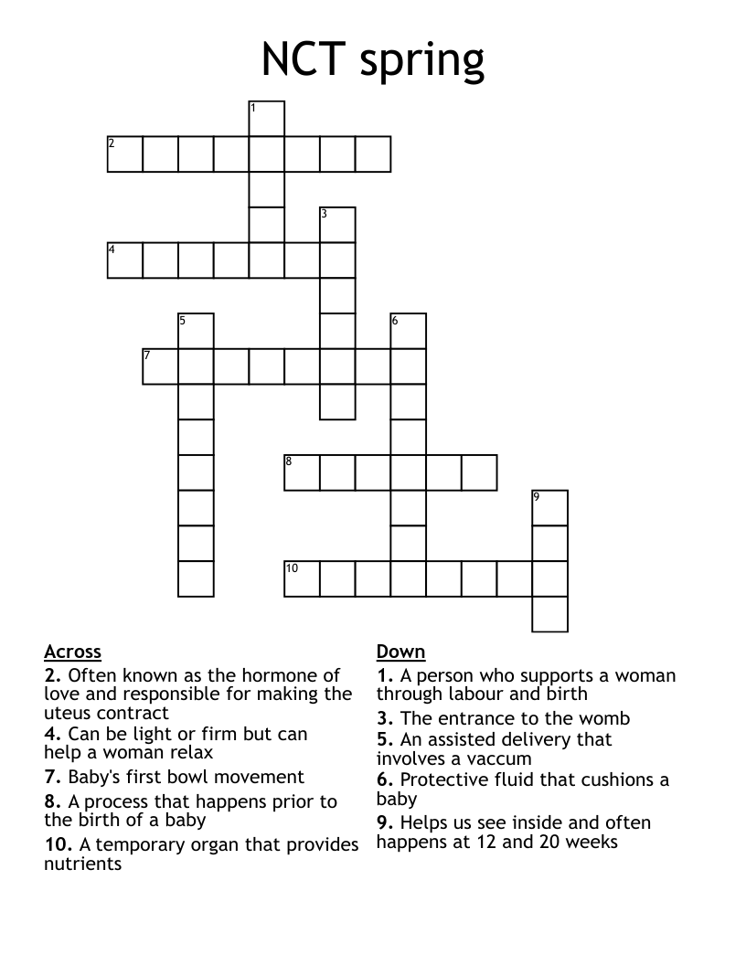 NCT spring  Crossword