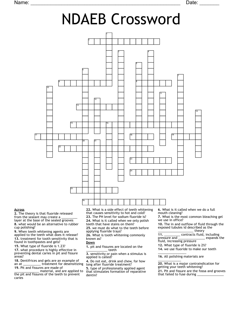 NDAEB Crossword