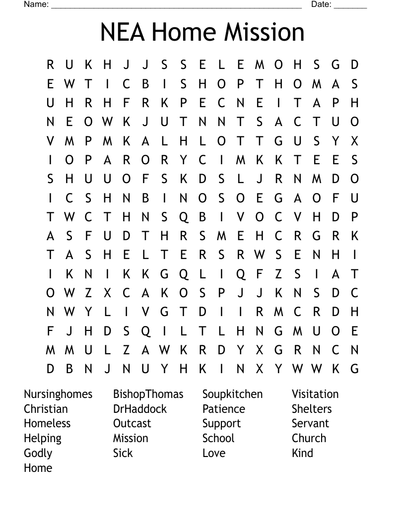 NEA Home Mission Word Search