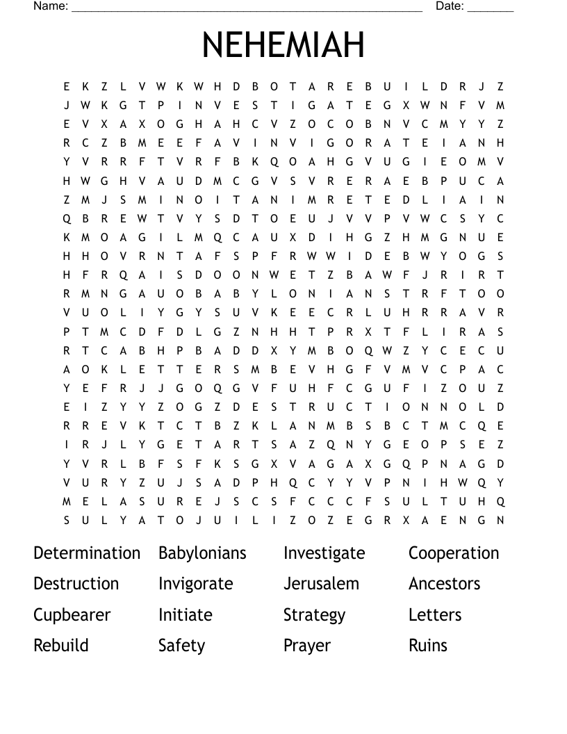 NEHEMIAH Word Search