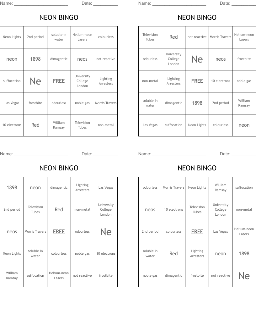 NEON BINGO