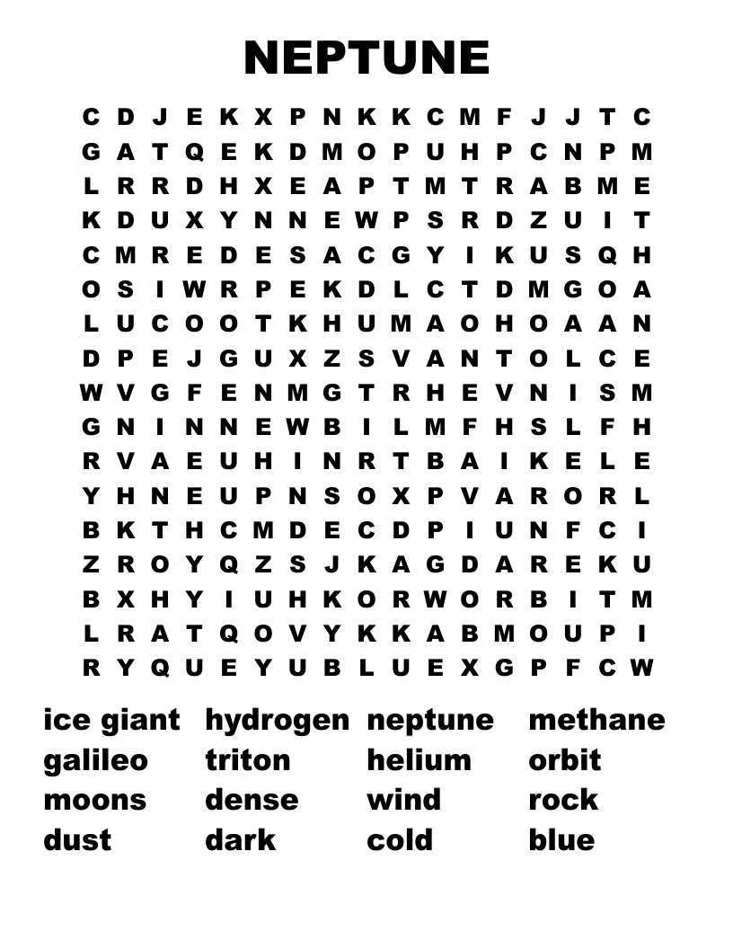 NEPTUNE Word Search