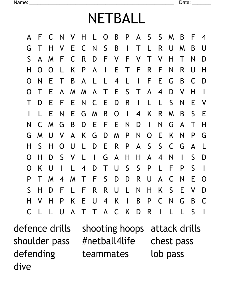 NETBALL Word Search