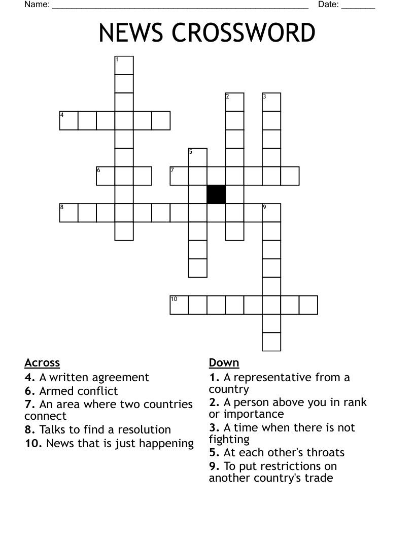 NEWS CROSSWORD