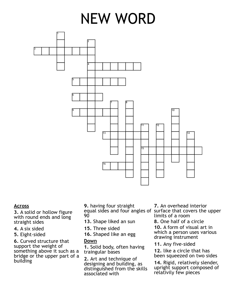 NEW WORD Crossword