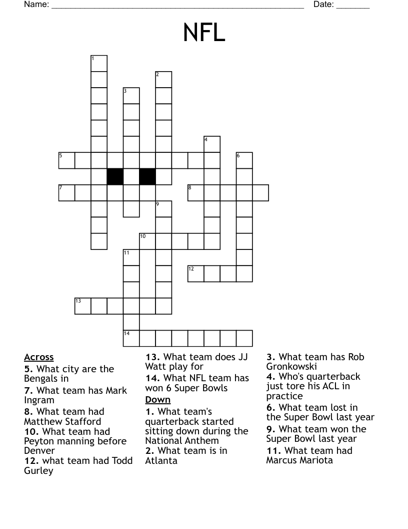 NFL Crossword