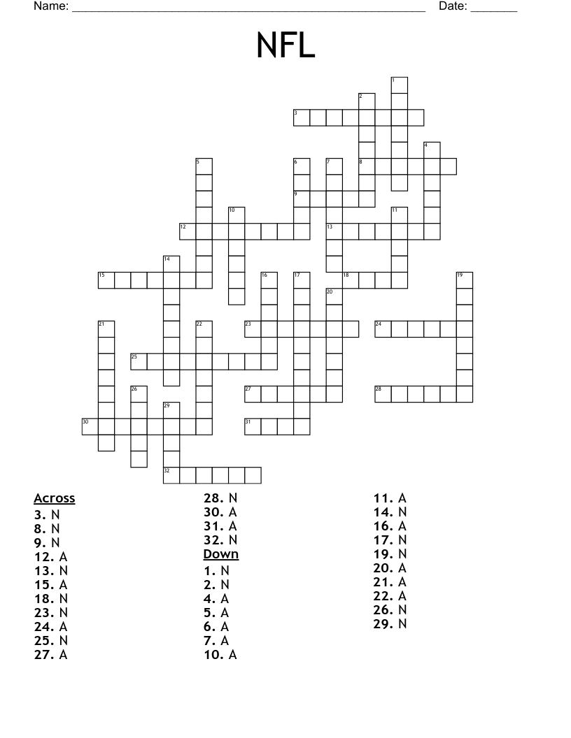 NFL Crossword