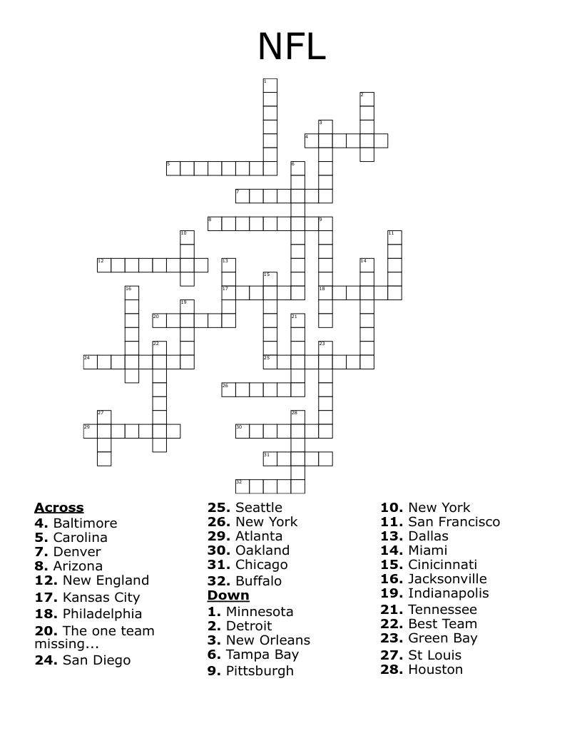 NFL Crossword