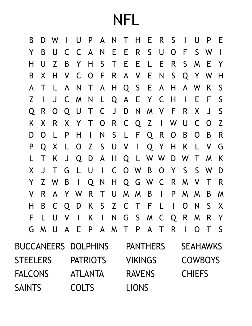 NFL Word Search
