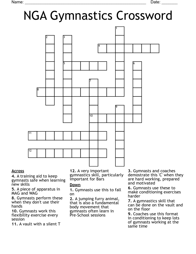NGA Gymnastics Crossword