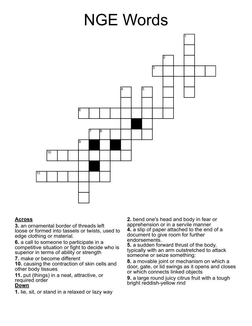 NGE Words Crossword