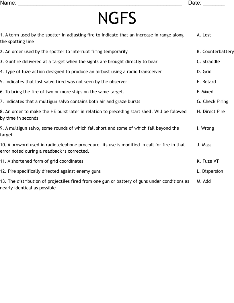 NGFS Worksheet