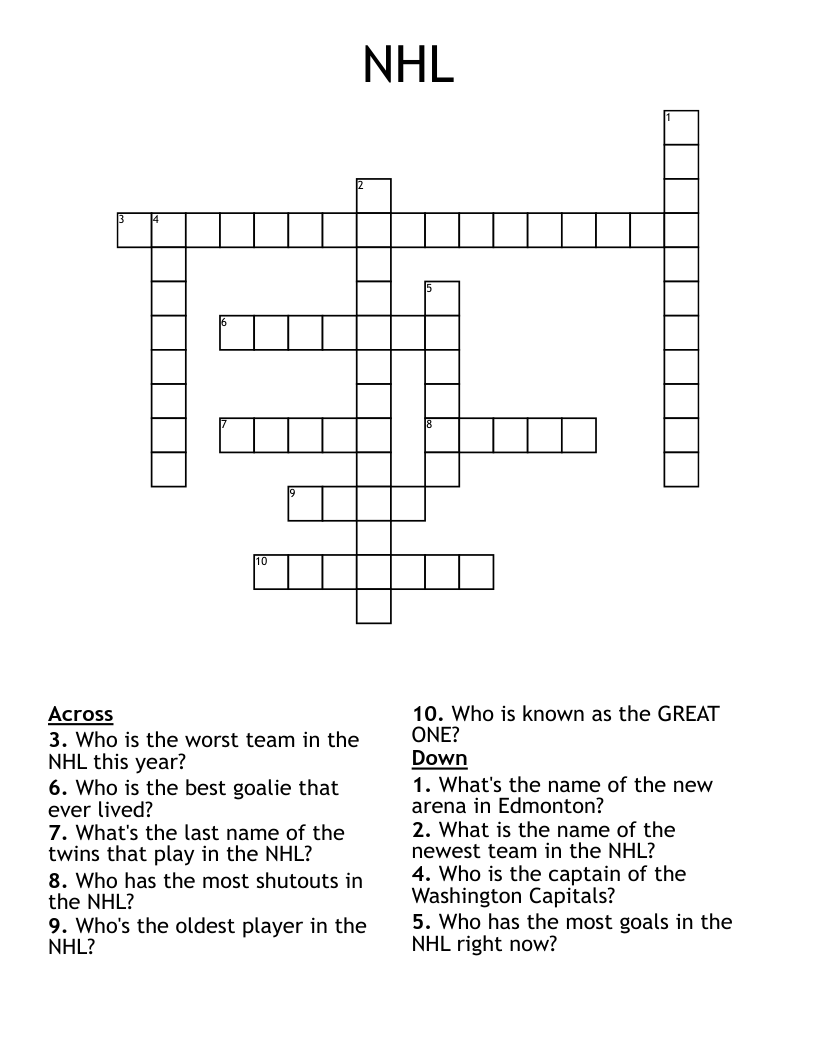 NHL Crossword