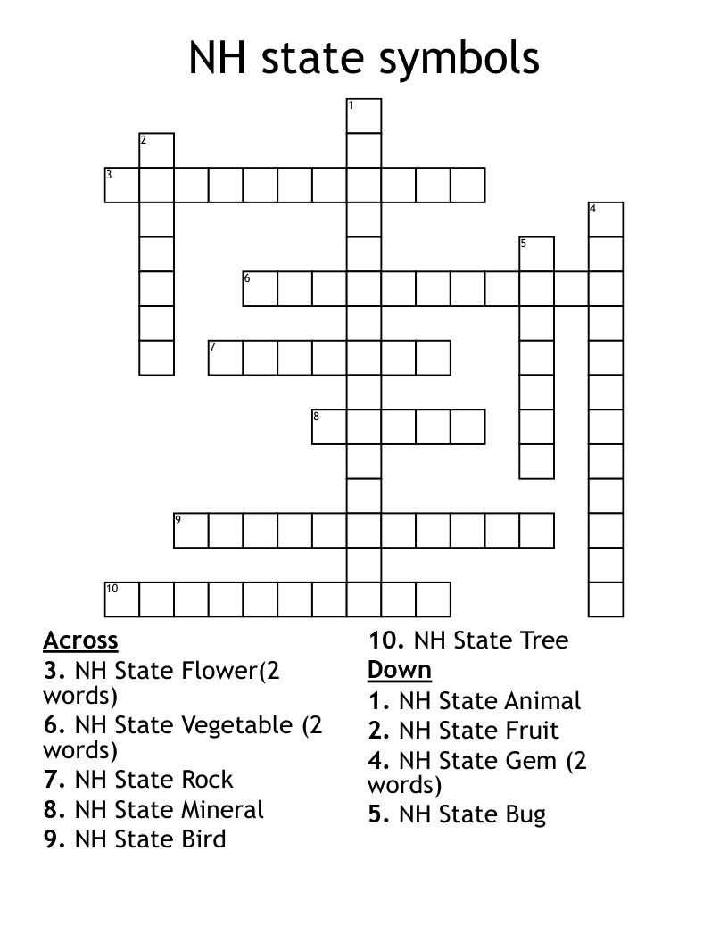 NH state symbols Crossword
