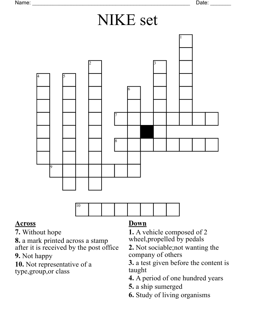 NIKE set Crossword