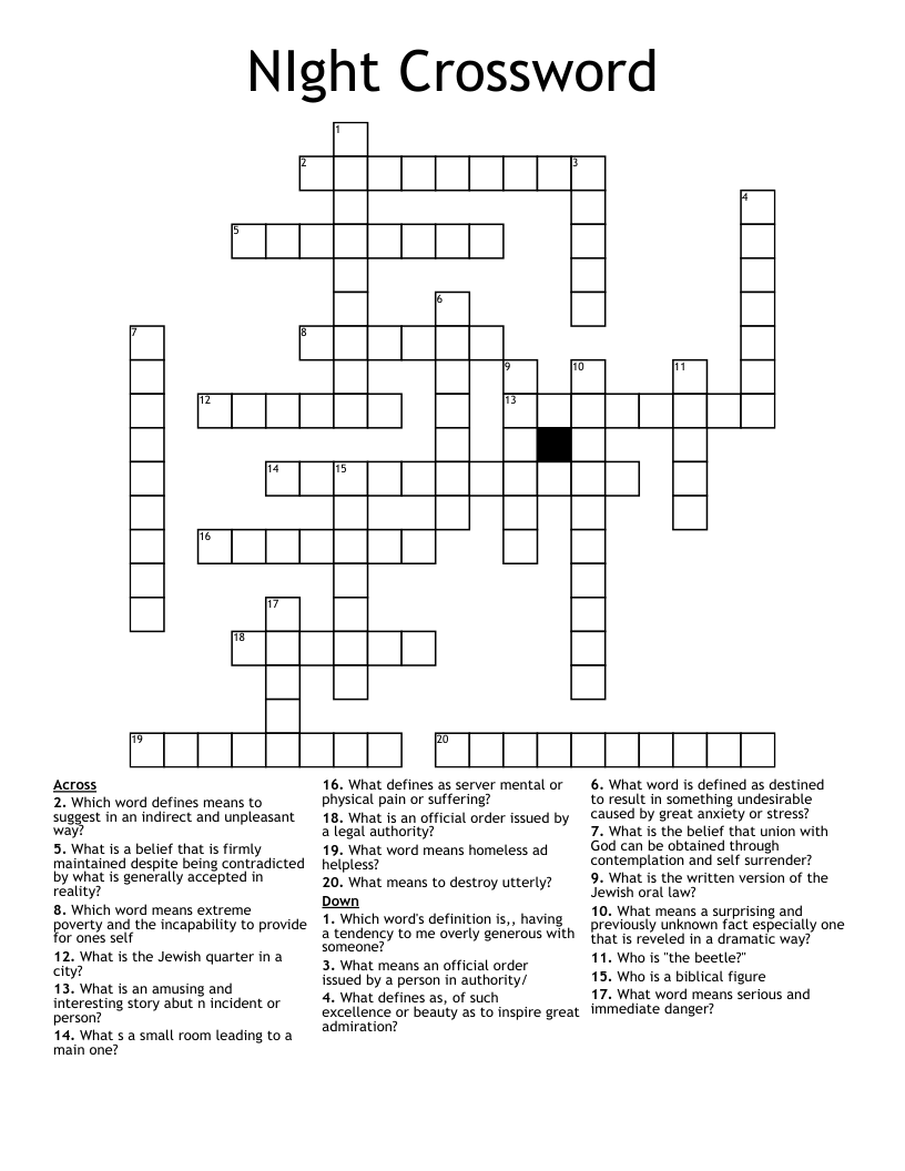 NIght Crossword