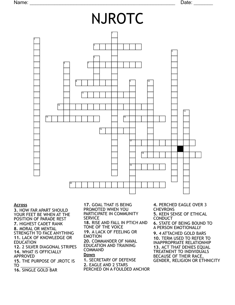 NJROTC Crossword