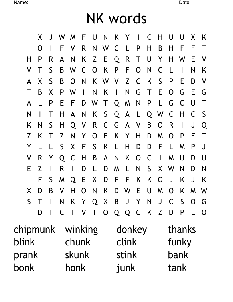 NK words Word Search