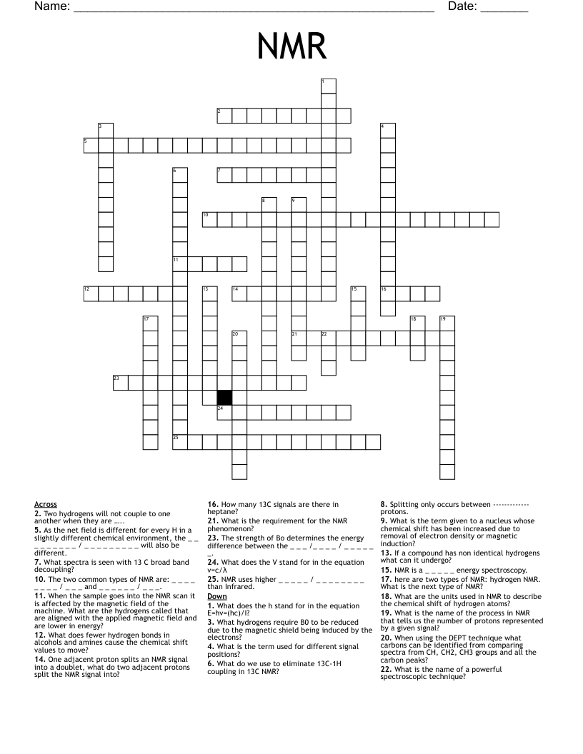 NMR Crossword