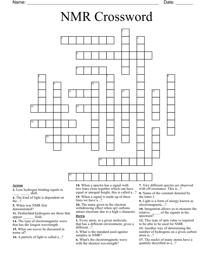 NMR Crossword
