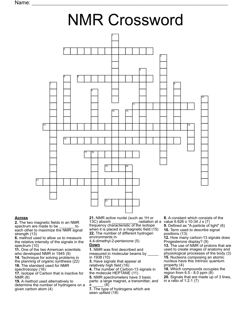 NMR Crossword