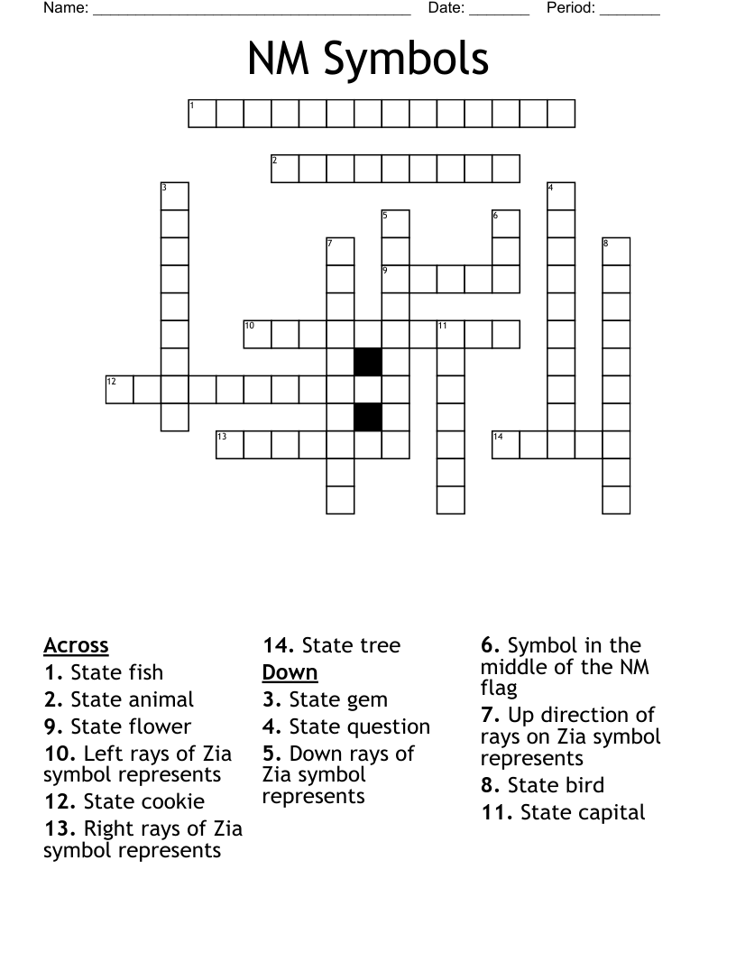 NM Symbols Crossword