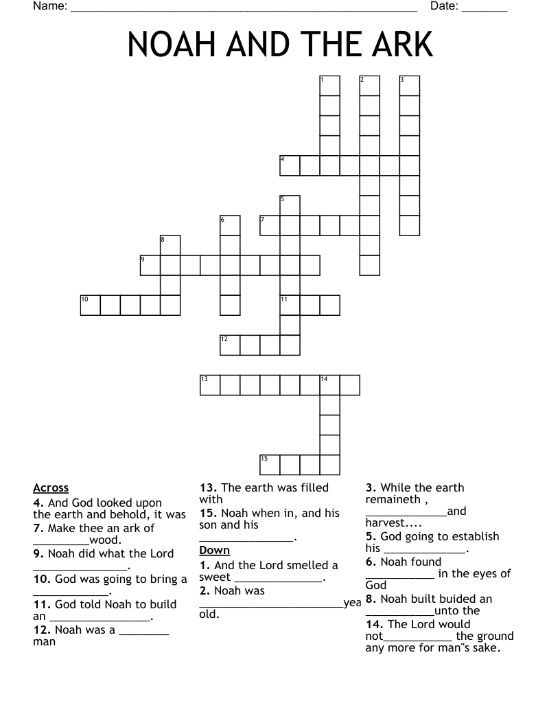 NOAH AND THE ARK Crossword