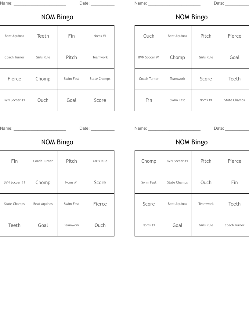 NOM Bingo