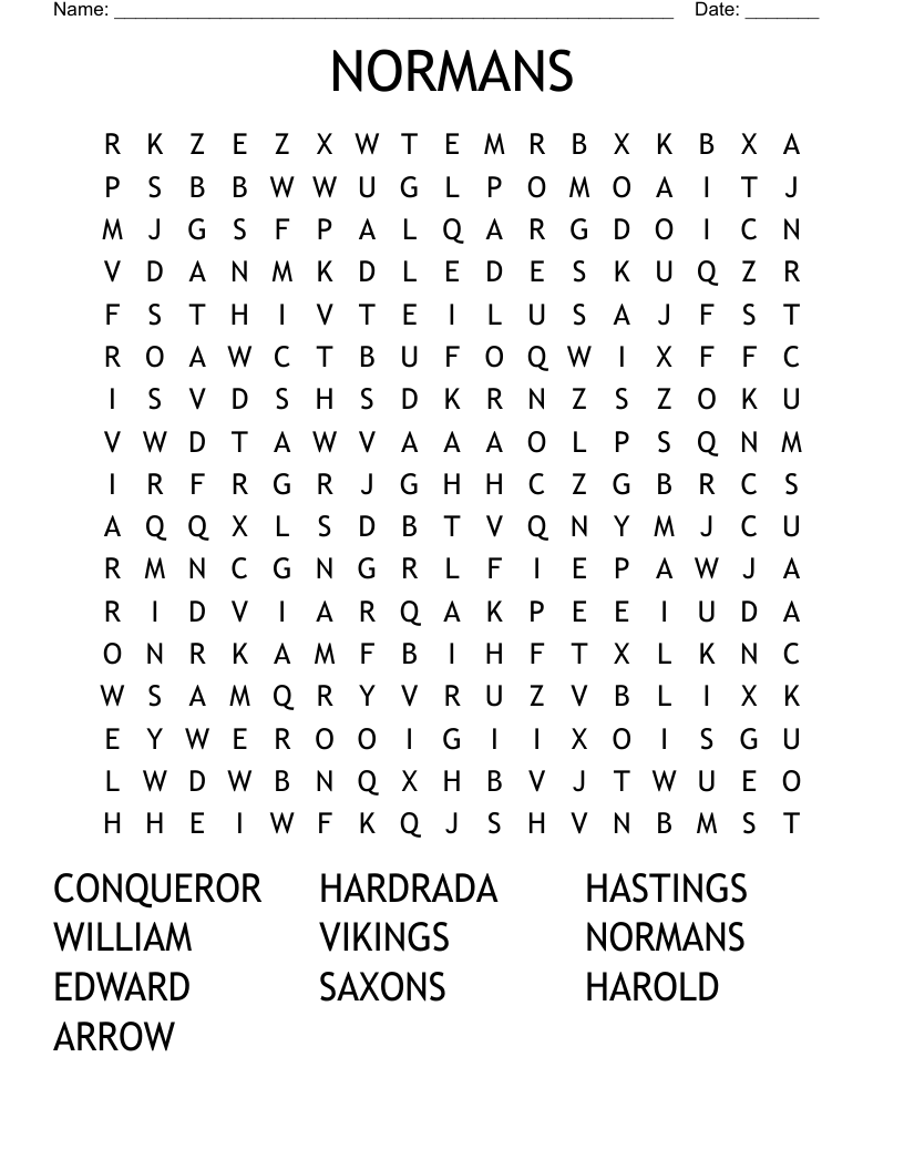 NORMANS  Word Search