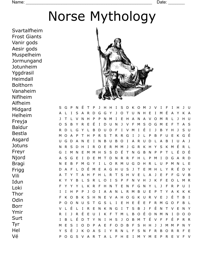 Norse Mythology Word Search