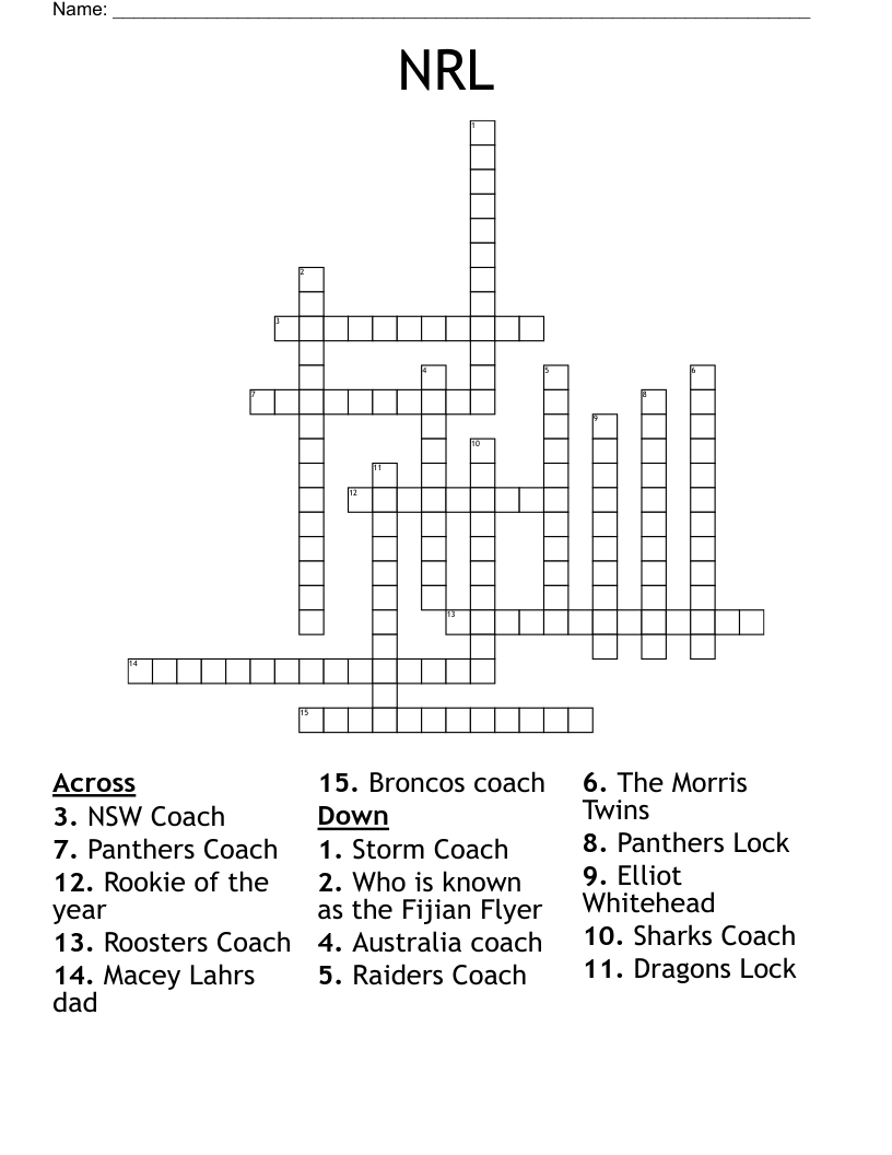 NRL Crossword