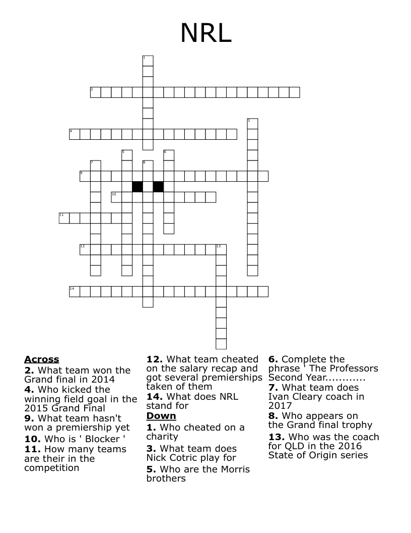 NRL Crossword