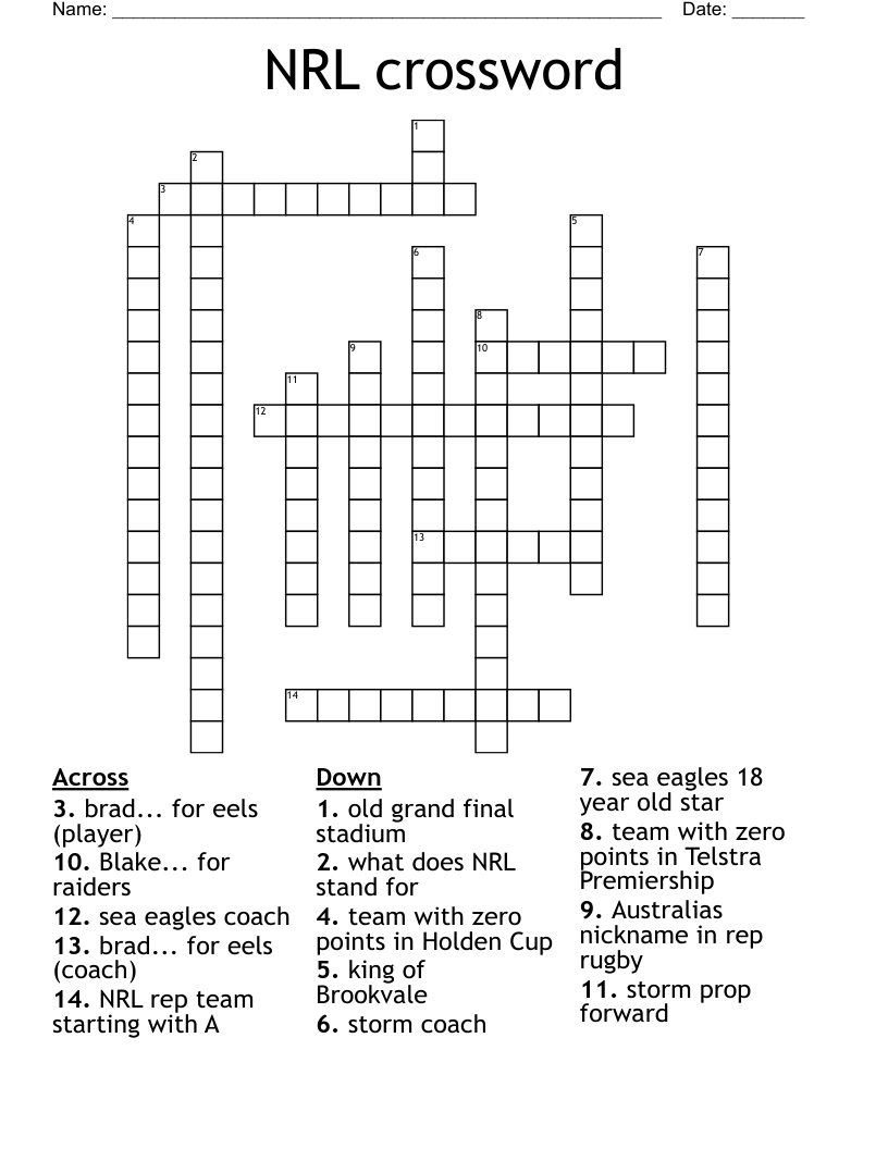NRL crossword
