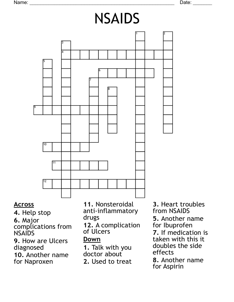 NSAIDS Crossword