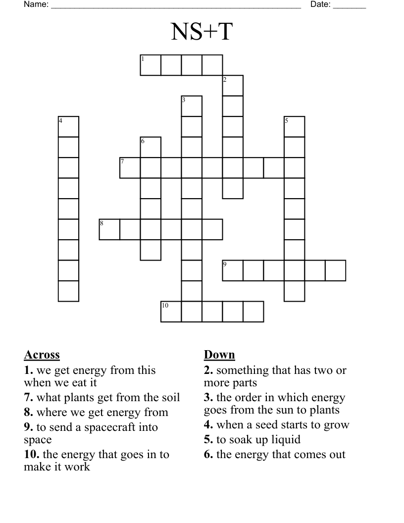 NS+T Crossword