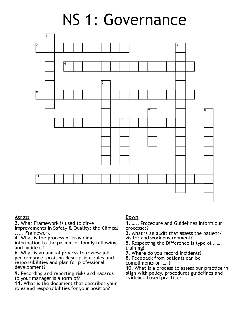 NS 1: Governance Crossword