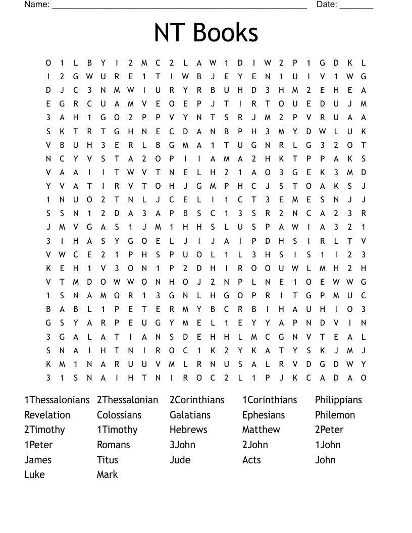 NT Books Word Search