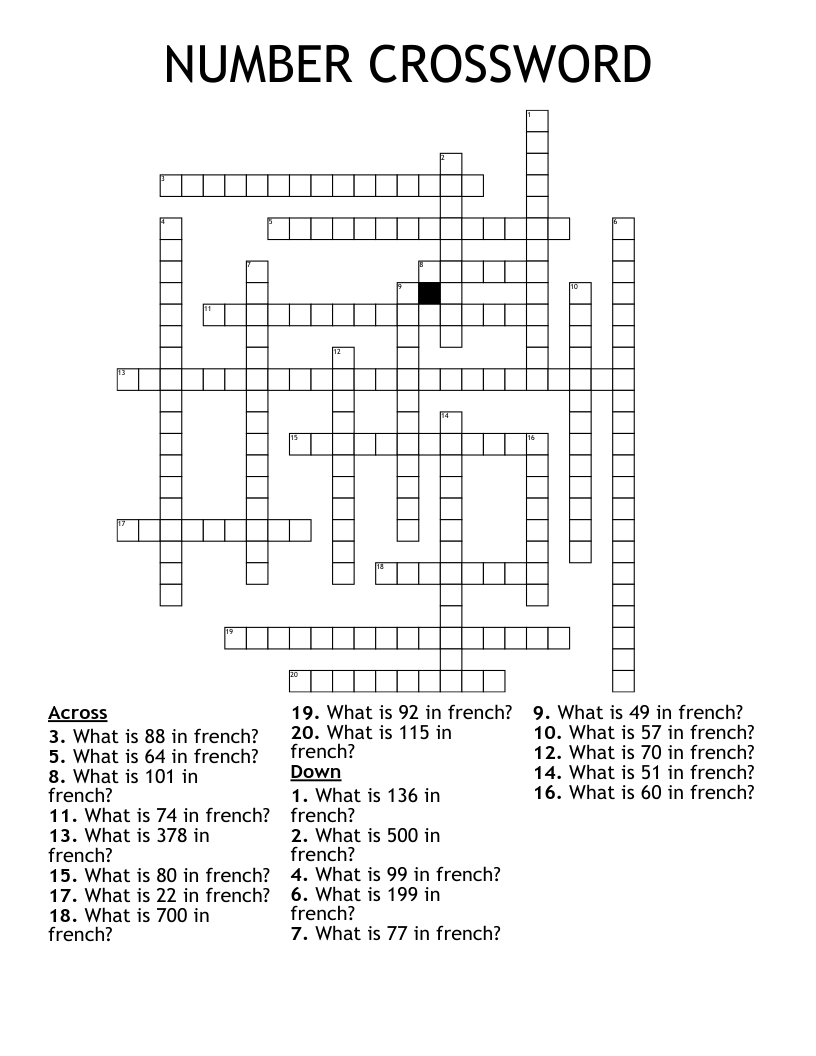 NUMBER CROSSWORD
