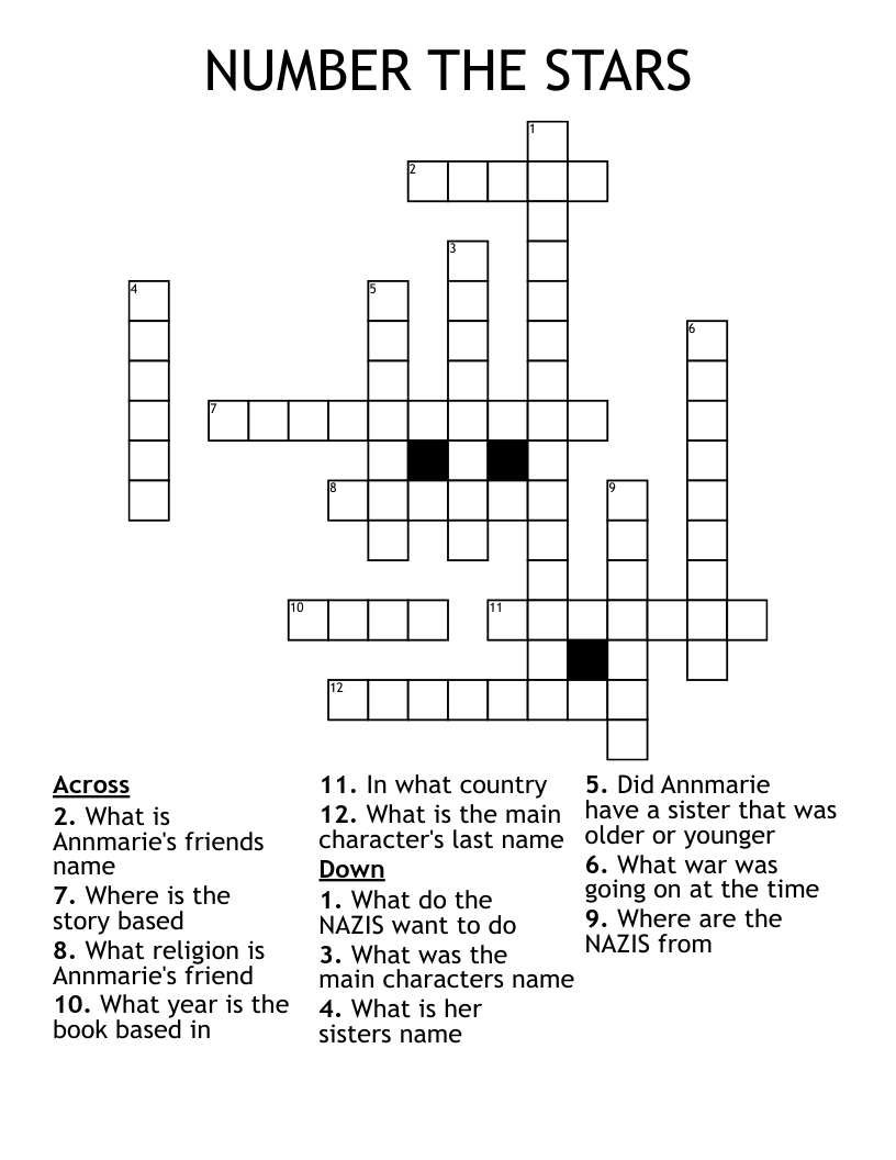NUMBER THE STARS Crossword