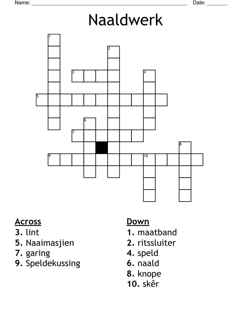 Naaldwerk Crossword