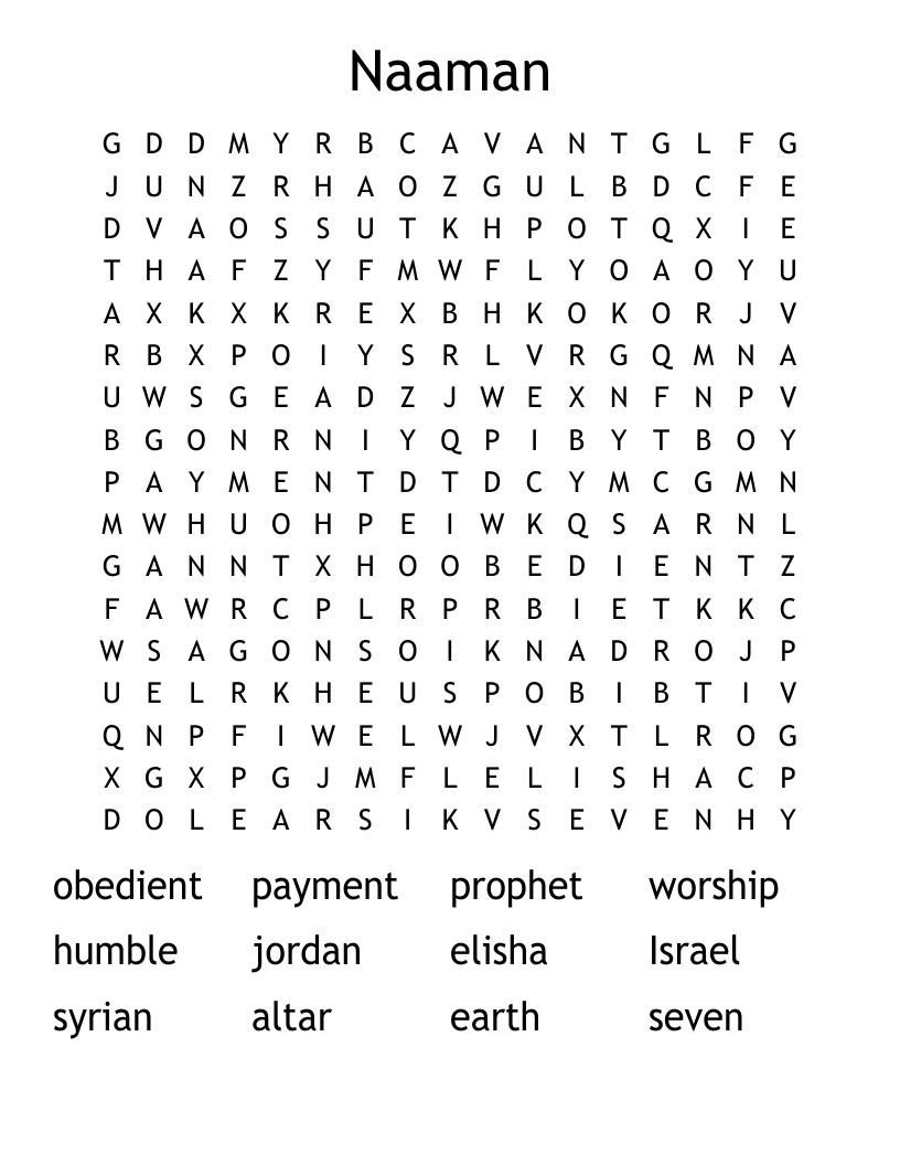 Naaman Word Search