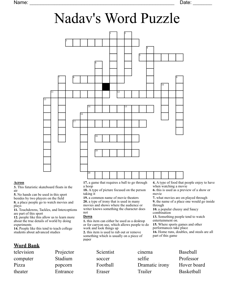Nadav's Word Puzzle  Crossword