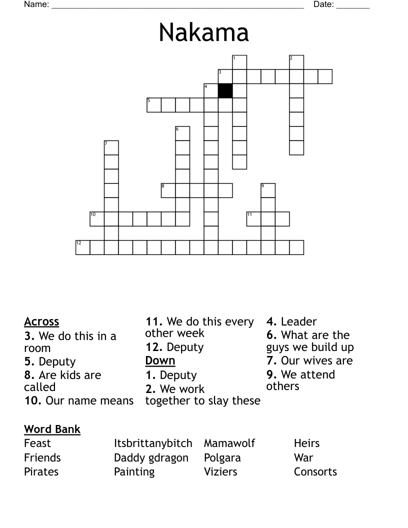 Nakama Crossword