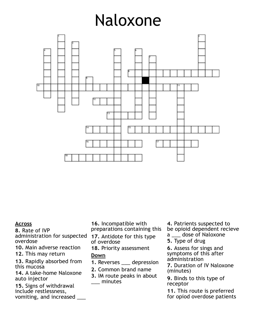 Naloxone Crossword