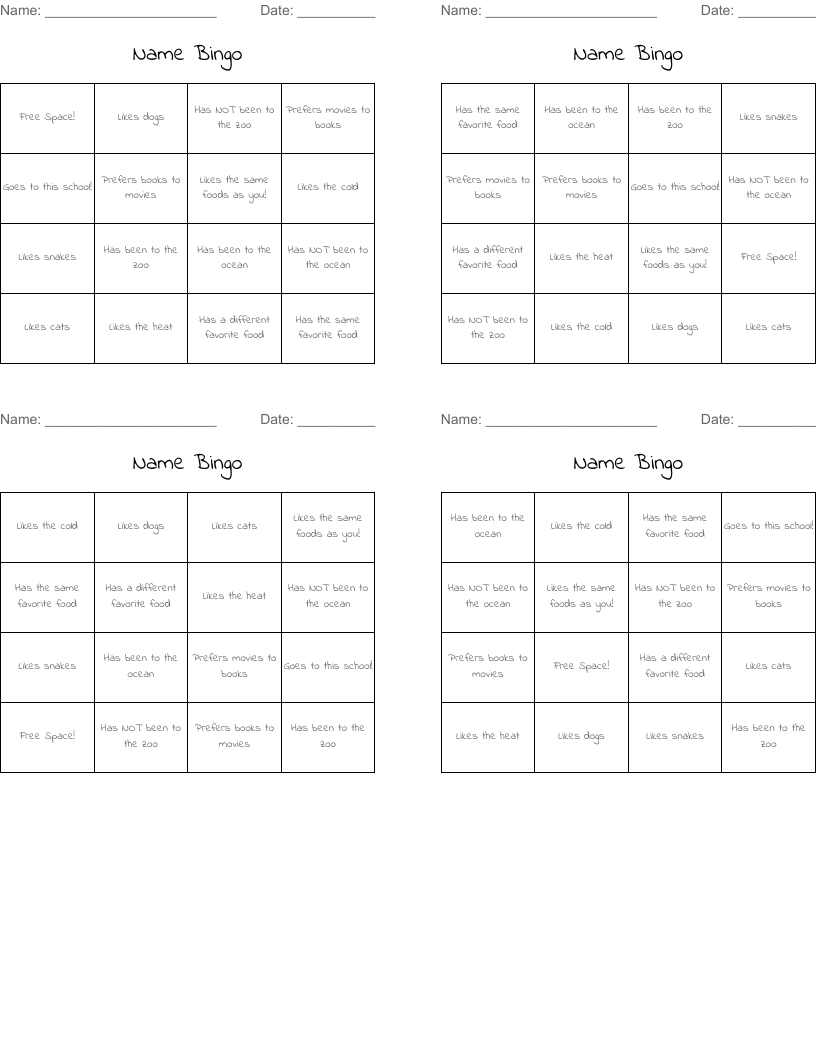 Name Bingo