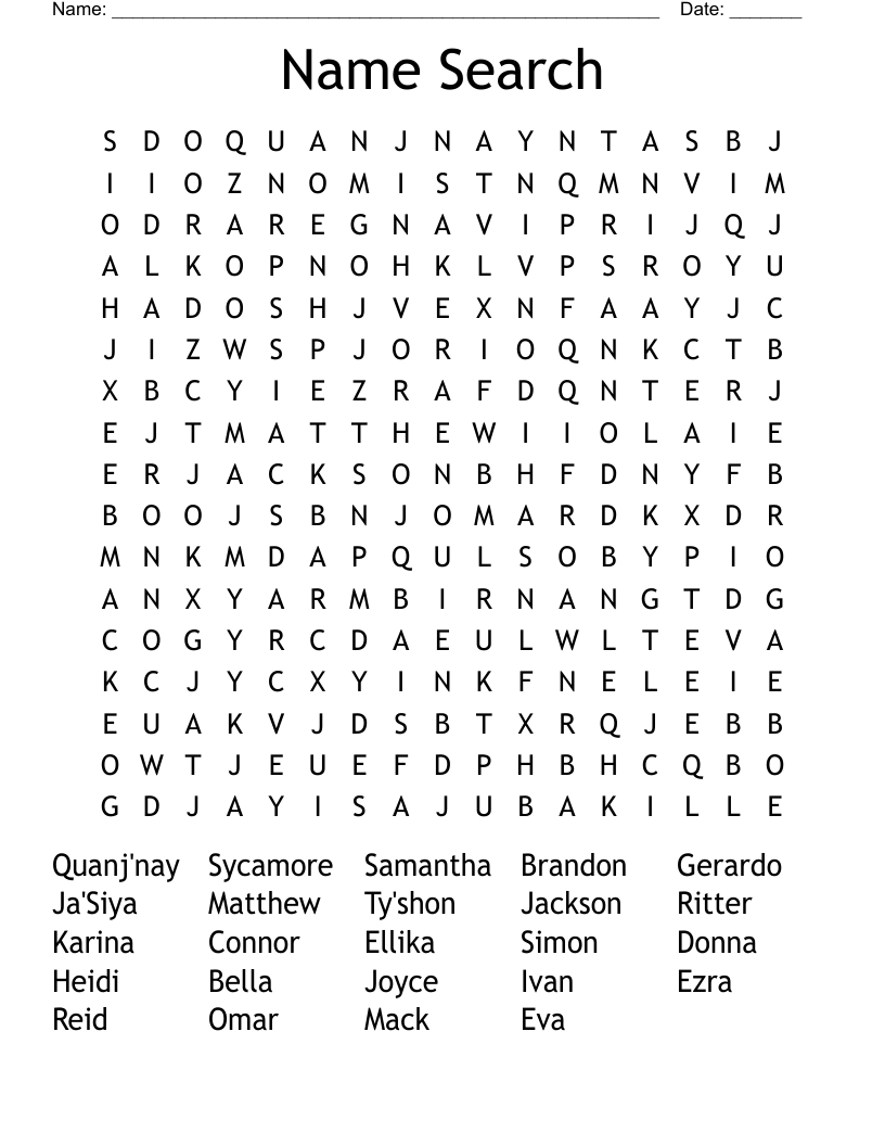 Name Search Word Search