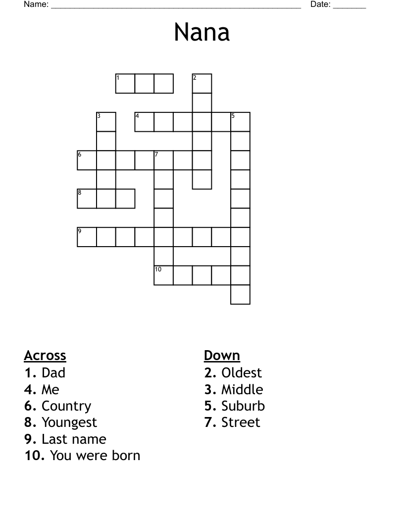 Nana Crossword