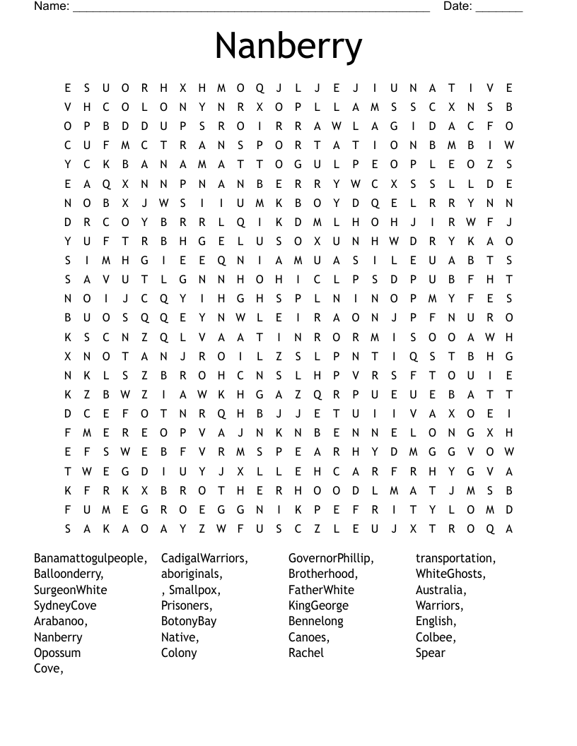 Nanberry Word Search