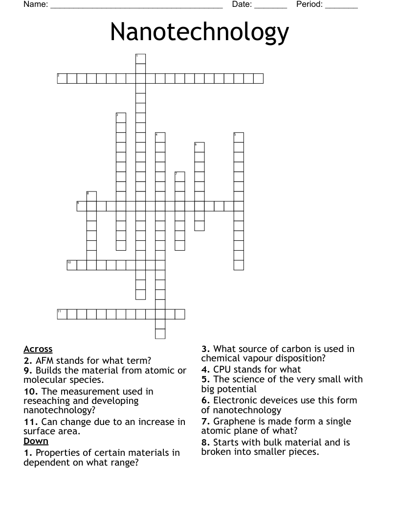Nanotechnology  Crossword